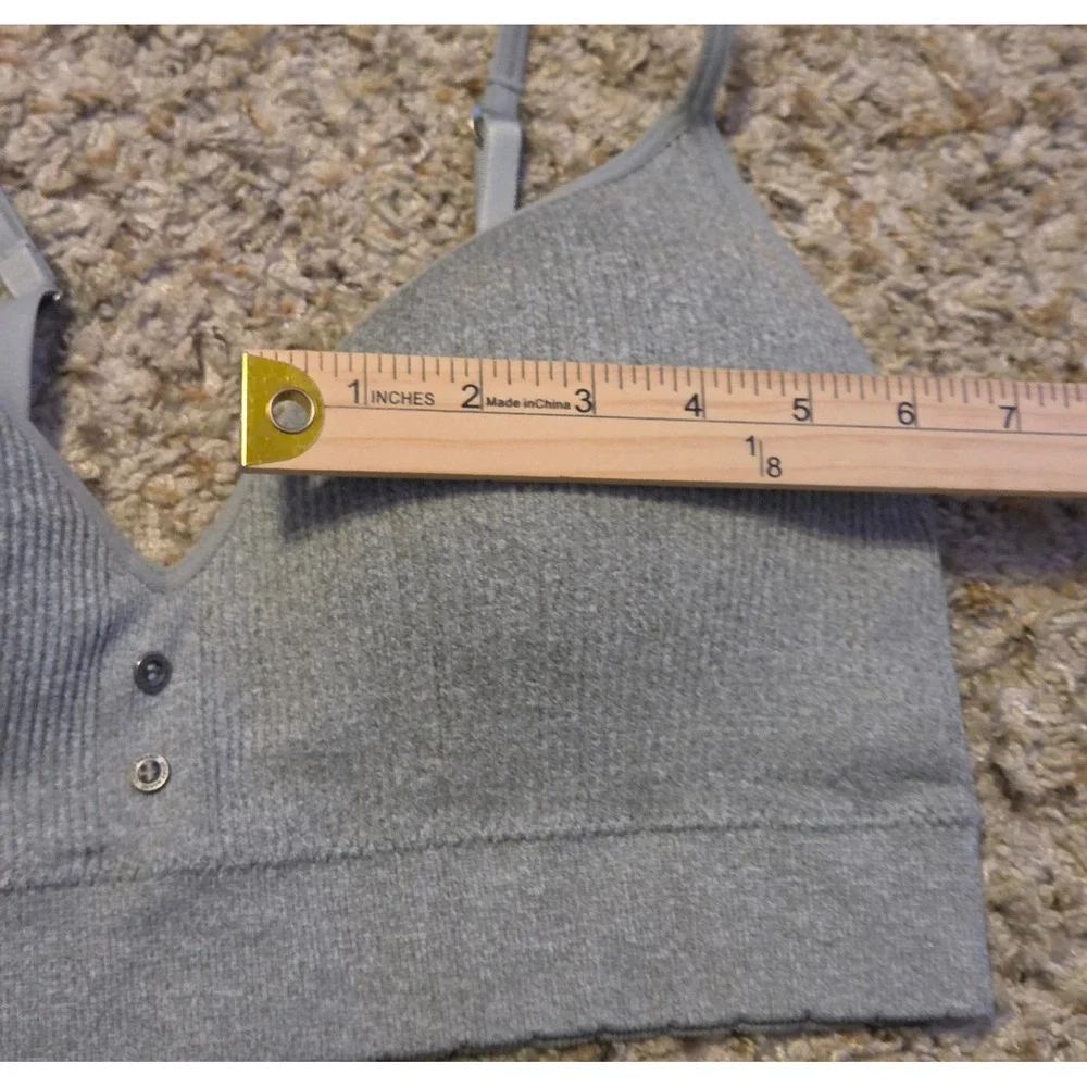 Lucky Brand Ribbed Light‎ Lift Wirefree Bra Womens Size XL Gray